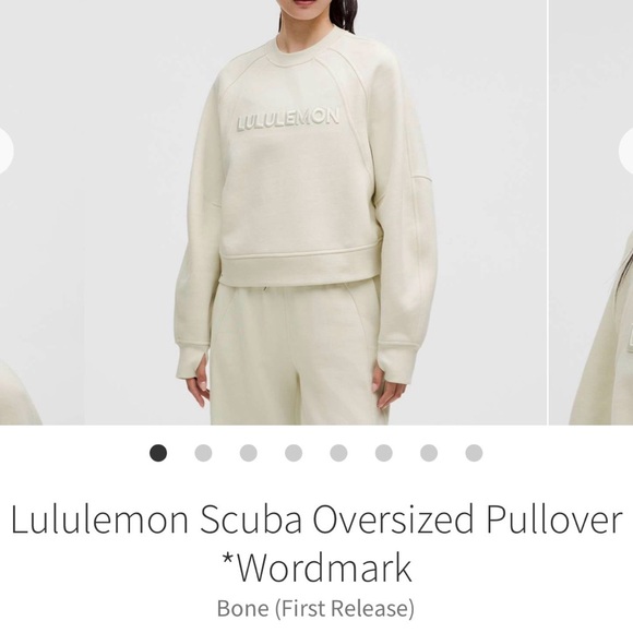 Lululemon Scuba Oversized Pullover Wordmark ~ M/L ~ Bone - Picture 9 of 10